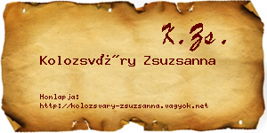 Kolozsváry Zsuzsanna névjegykártya